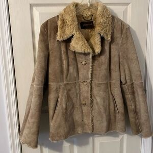 Vintage Guess Faux Fur-lined Leather Jacket